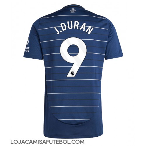 Camisa de Futebol Aston Villa Jhon Duran #9 Equipamento Alternativo 2024-25 Manga Curta